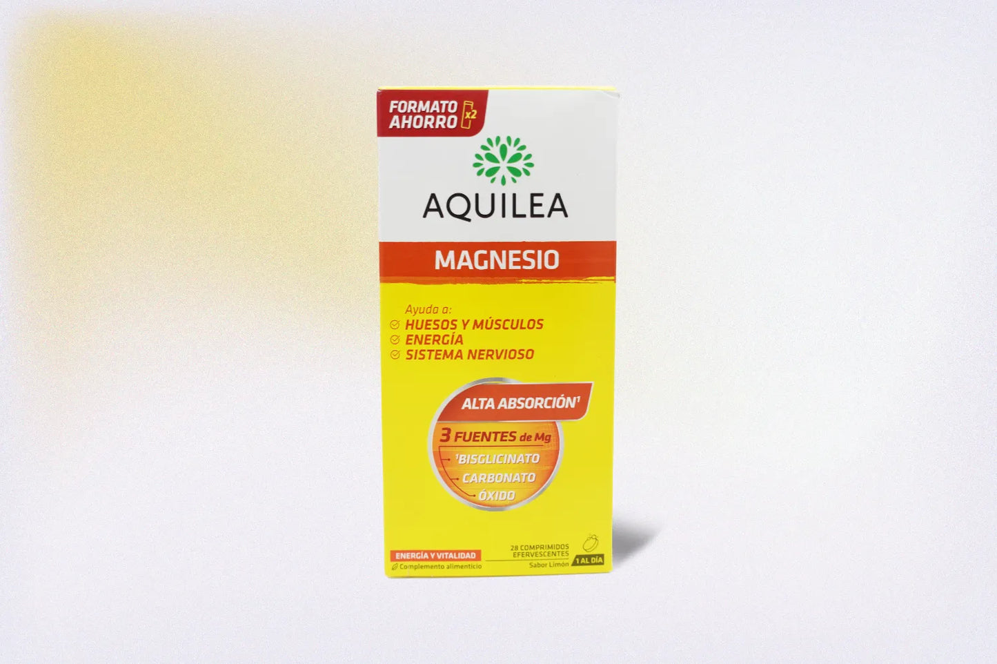 AQUILEA MAGNESIO 28 COMPRIMIDOS EFERVESCENTES SABOR LIMÓN – ENERGÍA, MÚSCULOS Y BIENESTAR NERVIOSO