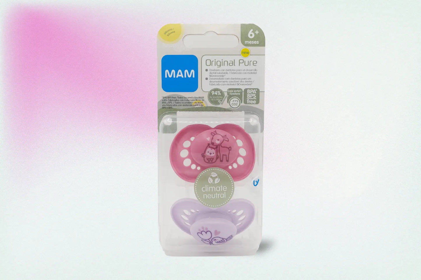 MAM CHUPETE SILICONA 6+ ROSA