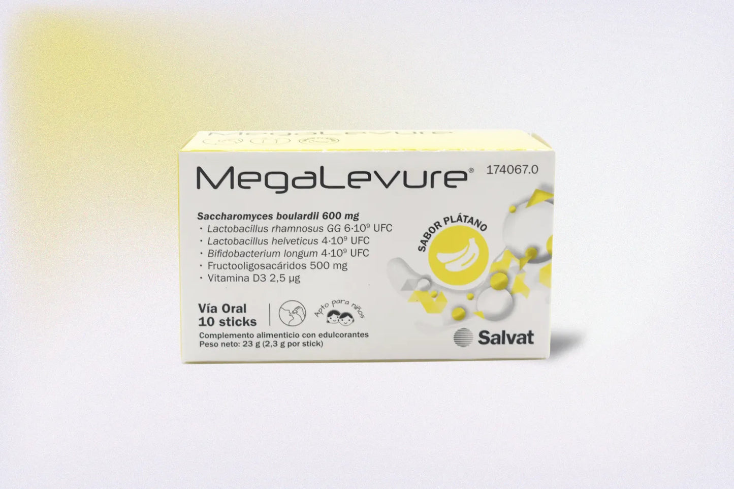 MEGALEVURE 10 STICKS SABOR PLÁTANO