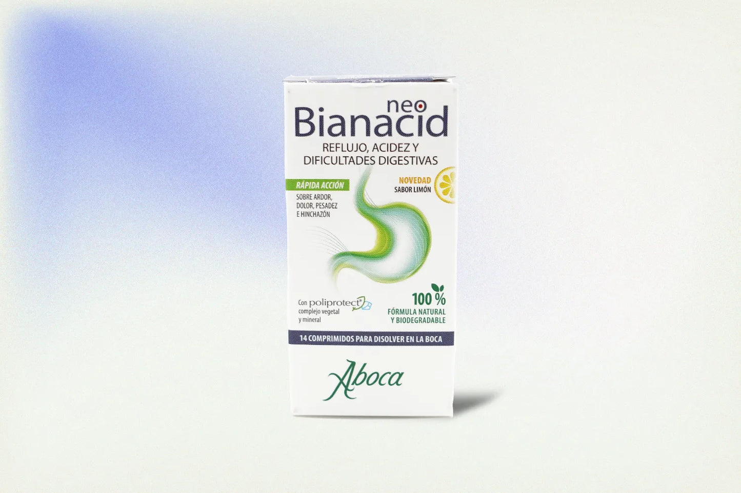 NEO BIANACID LIMÓN 14 COMPRIMIDOS – ALIVIO NATURAL DEL REFLUJO Y LA ACIDEZ CON SABOR REFRESCANTE