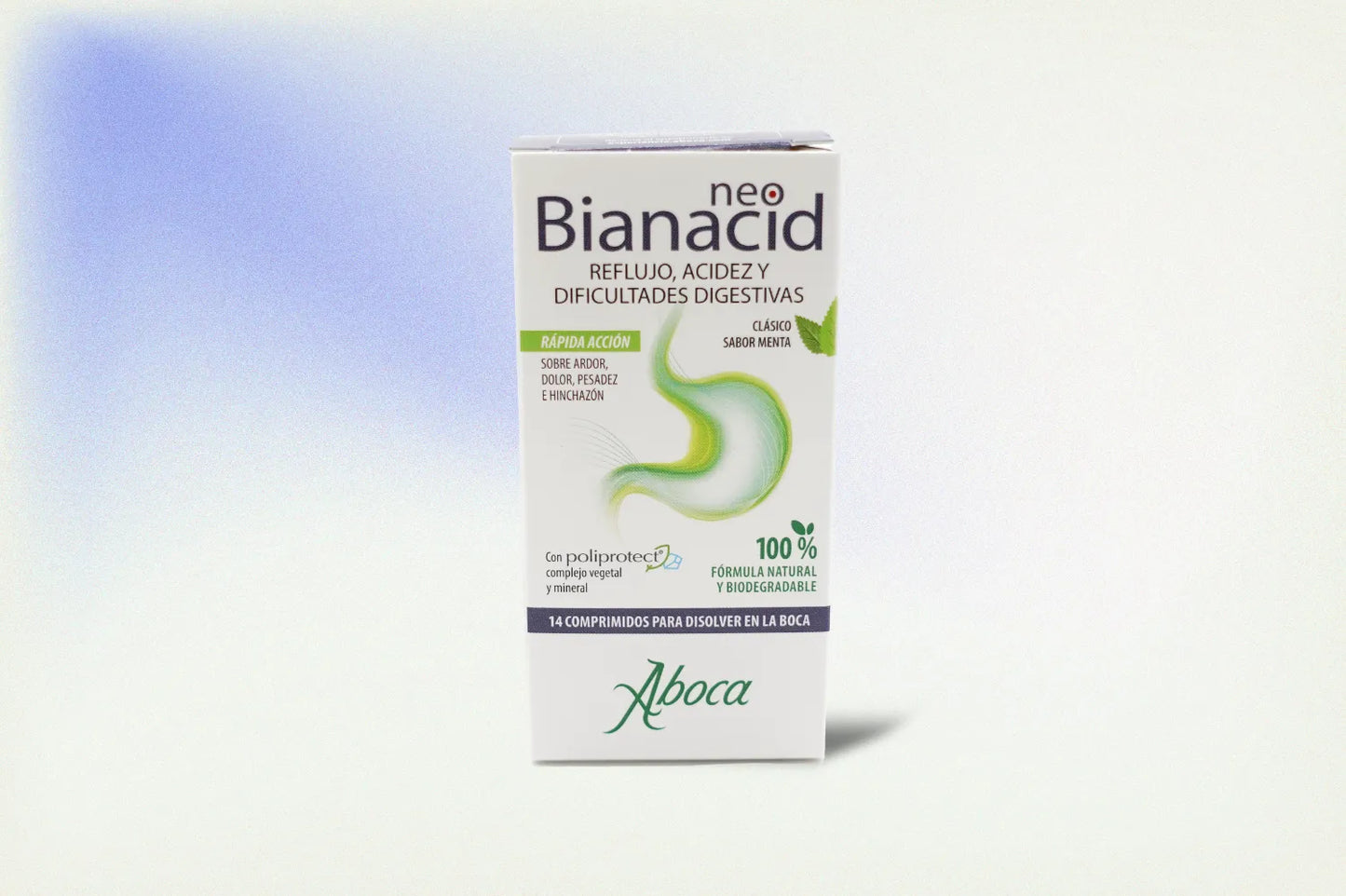 NEO BIANACID MENTA 14 COMPRIMIDOS – ALIVIO NATURAL DEL REFLUJO Y LA ACIDEZ CON SABOR REFRESCANTE