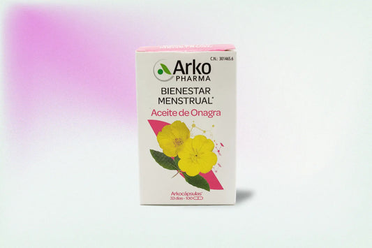 ARKOCÁPSULAS ACEITE DE ONAGRA 100 CÁPSULAS – BIENESTAR HORMONAL Y MENSTRUAL NATURAL