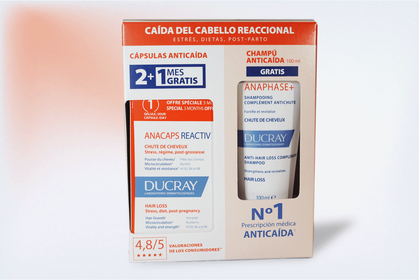 DUCRAY ANACAPS REACTIV 3 MESES + CHAMPÚ ANAPHASE+ 100ML