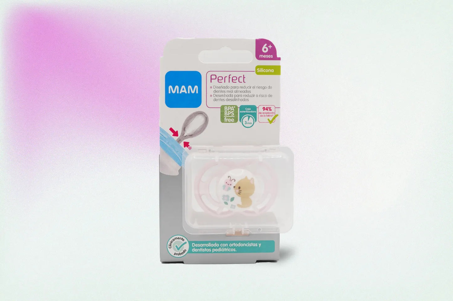 CHUPETE SILICONA FISIOLOGICO MAM PERFECT + 6 MES