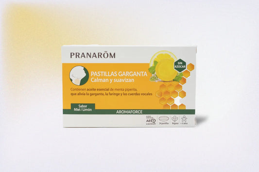 PRANAROM PASTILLAS GARGANTA AROMAFORCE MIEL LIMÓN 24 PASTILLAS
