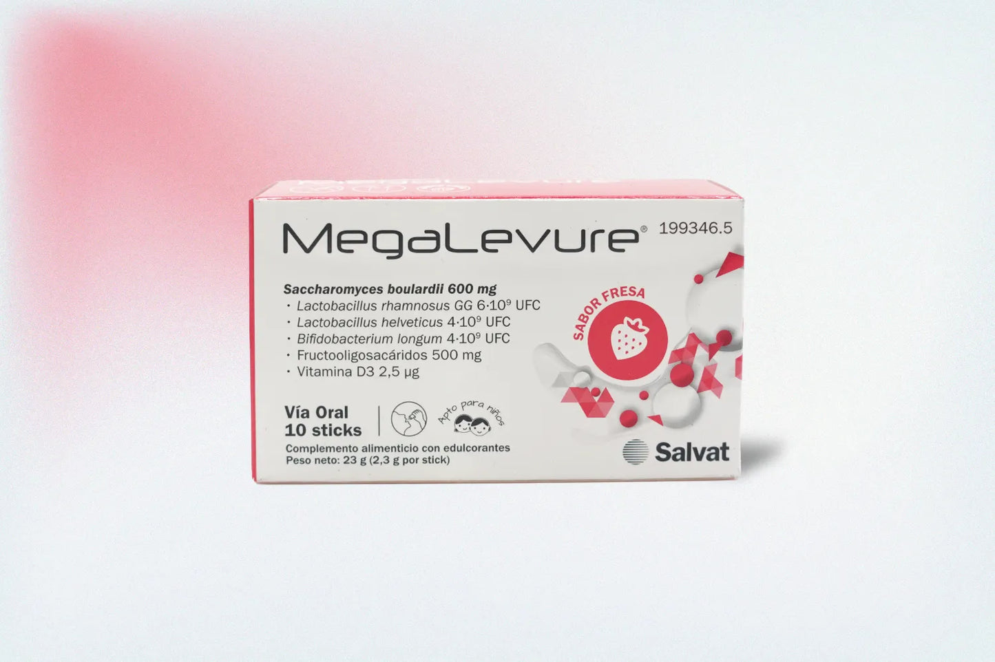 MEGALEVURE 10 STICKS SABOR FRESA